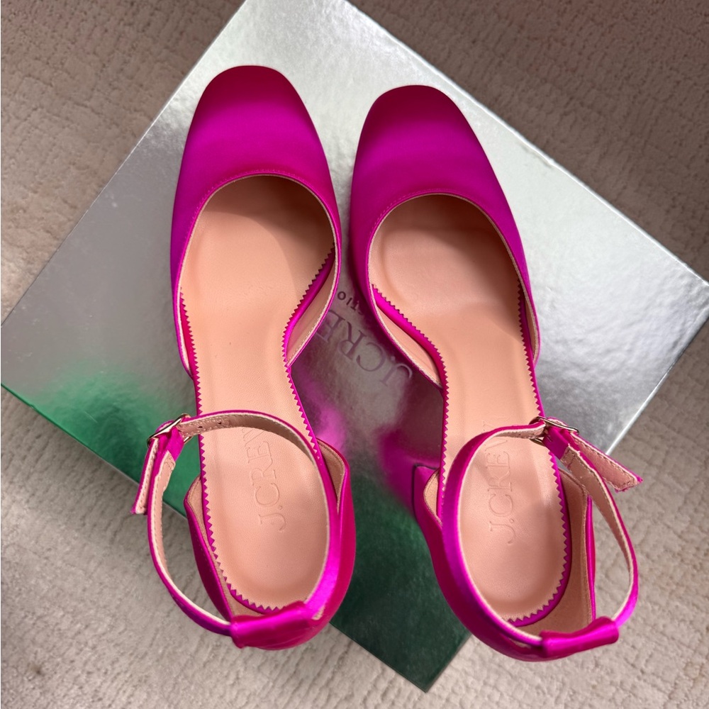 J. Crew Collection Maisie made-in-Italy Platform Heels in Radiant Fuschia *NWT* - Picture 7 of 7